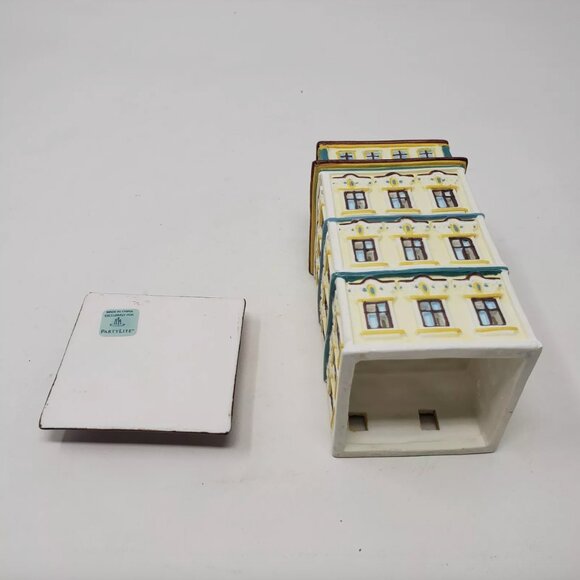 Vintage VTG Partylite Cafe Prague Tealight House Ceramic New in Box 6.25” Tall - Picture 7 of 14